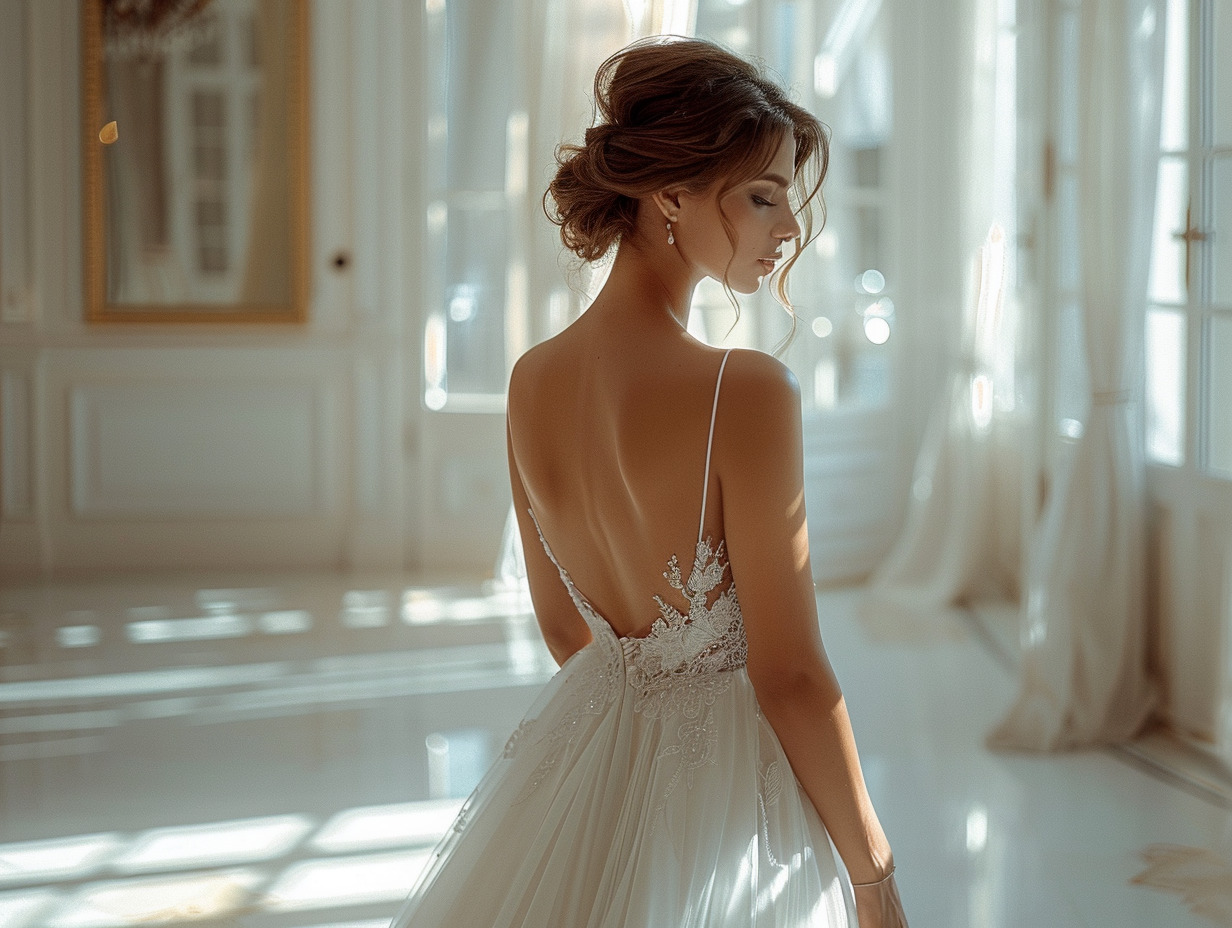 robe de mariée asymétrique