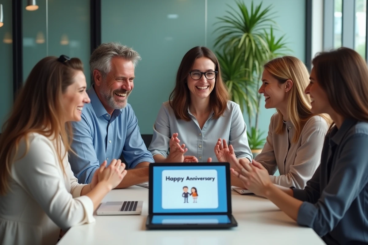 Collegues rient autour d