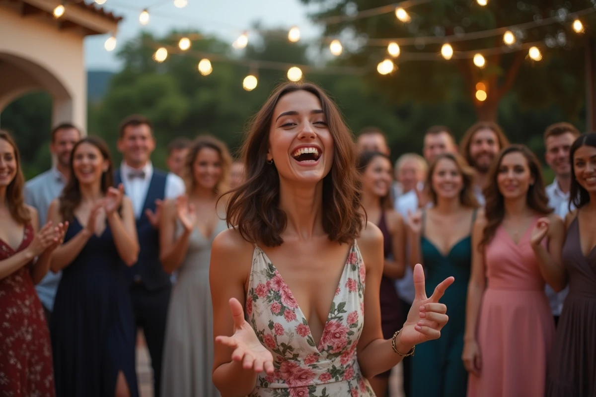 Jeune femme riant lors d