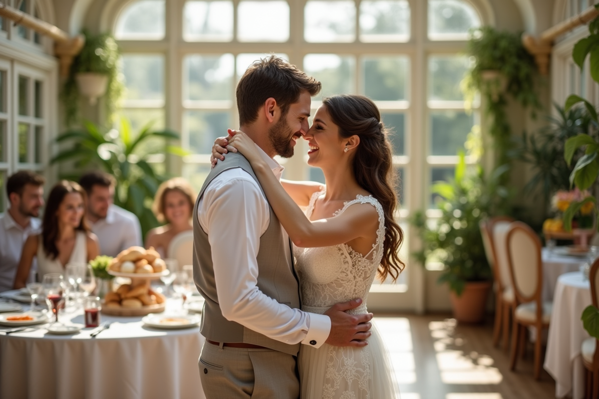 Jeune couple en danse lors d