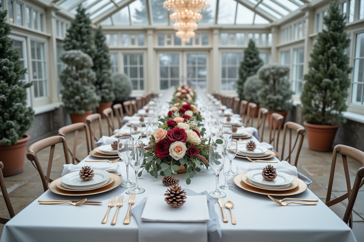 Table de réception élégante pour mariage d